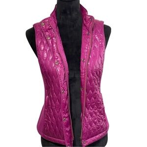 TALBOTS  QUILTED PUFFER PURPLE SNAP VEST SZ SP